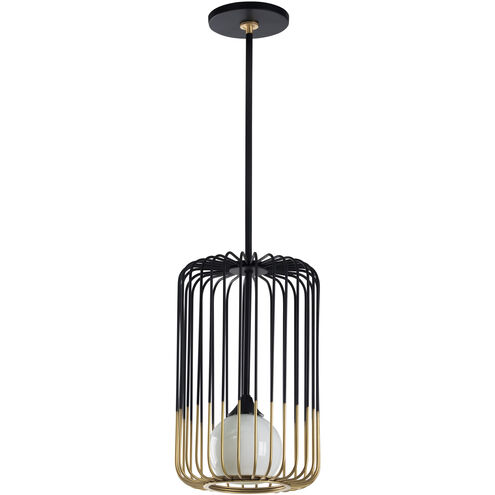 Circa 1 Light Black / Antique Brass / Black Pendant Ceiling Light, Medium